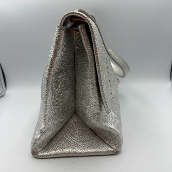Ted Baker Silver Leather Shoulder Bag Pink Bow Lining main image 8